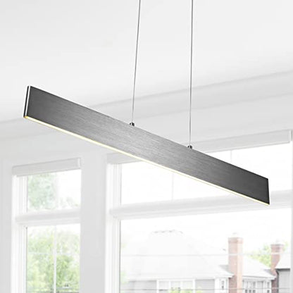 JONATHAN Y Draper 1-Light LED Linear Pendant 32", Brushed Aluminum - color: Brushed Aluminum, size: 32"