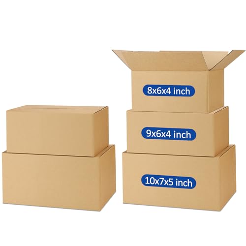 Assorted-Sizes-Shipping-Boxes-45-Pack: 8x6x4 & 9x6x4 & 10x7x5 Small-Shipping-Boxes-Mailers, Brown Corrugated-Cardboard-Boxes-for-Packing-Small-Business Mailing - color: Brown, size: 8x6x4 & 9x6x4 & 10x7x5 inches