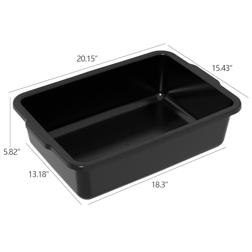 6 Packs 24 L Plastic Commercial Food Service Bus Tub, Black - size: 24 L
