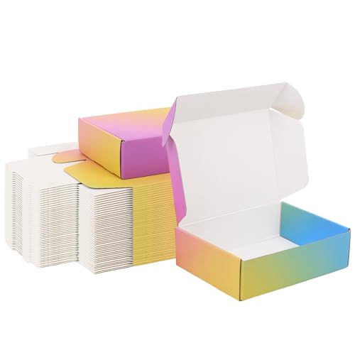Shipping Boxes Small 7x5x2", 50 Pack Colorful Corrugated Cardboard Boxes, Mailer Boxes for Small Business Mailing Packaging - color: Colorful, size: 7x5x2 50 Pack