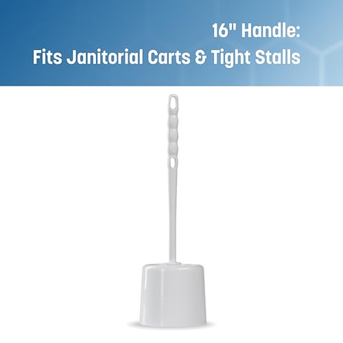 Sparta Toilet Bowl Brush with Caddy, 16 Inch, White