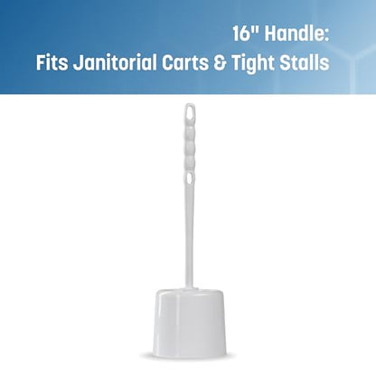 Sparta Toilet Bowl Brush with Caddy, 16 Inch, White