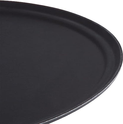 TrueCraftware- 22" x 27" Oval Serving Tray Fiberglass Black Set of 2- Oval Tray Non Slip Surface Plastic Food Meals Server Tray with Raised Edges for Home Kitchen Restaurant Cafeteria Bar Hotel - color: Black, size: 22" x 27" Oval