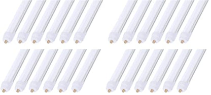 ONLYLUX 8ft LED Bulbs,24 Pack 45W 5400LM, 6000k, Milky Cover - size: 5400LM Milky 12PCS (Pack of 2)