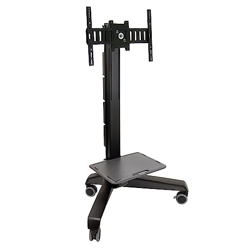Ergotron – Neo-Flex Mobile MediaCenter UHD, Rolling Computer Cart – for Heavy Monitors or TVs Up to 80 Inches, 90 to 120 lbs – Black - size: 90-120 lbs