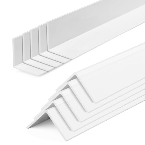 10 Pack Wall Corner Guards, Vinyl 1-1/8" x 48" Trim Protectors, Paintable Corner Molding for Wall Furniture Cabinet Door Countertop Protection, Easy Install