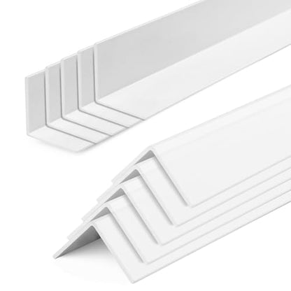 10 Pack Wall Corner Guards, Vinyl 1-1/8" x 48" Trim Protectors, Paintable Corner Molding for Wall Furniture Cabinet Door Countertop Protection, Easy Install