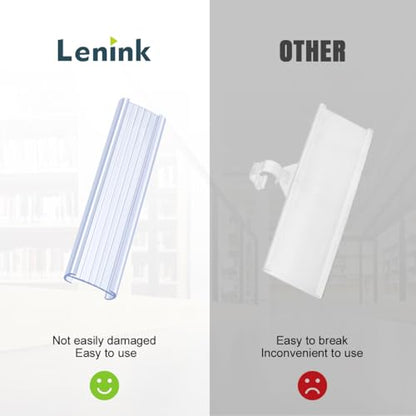 Lenink 20Pcs Wire Shelf Label Holders,Plastic Wire Rack Label Holder Compatible with Metro and Nexel 1-1/4in Shelves,Label Area 6in Lx1.25in H (Label Paper Not Included) (Pack of 2) - color: Transparent, size: 6in (Pack of 2)