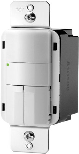 Eaton OSP10D-W Commercial Grade Passive Infrared Wall Mounted Occupancy Sensor with Dual Relay and Wall Plate, 120/277V, White - color: White