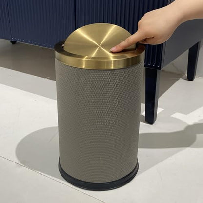 2.4 Gallon Bathroom Trash Can with Lid, Bedroom Trash can - color: 9L-Checked Grey