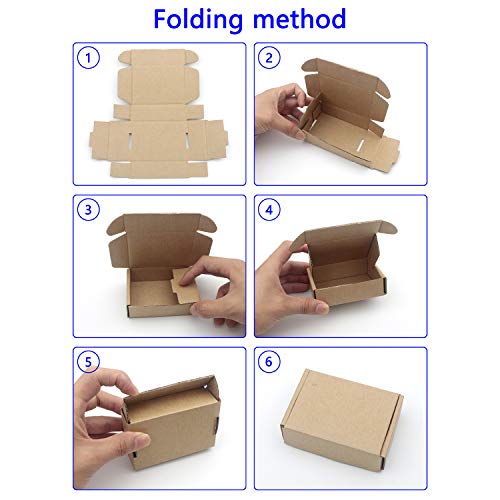 Ellbest 50pcs Small Kraft Box, 3.6 x 2.6 x 1.2 inches, Brown - size: 3.6 x 2.6 x 1.2 inches