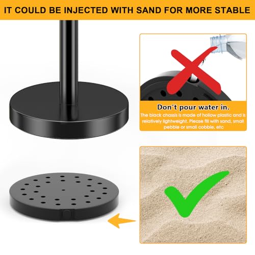LOVMOR Stainless Steel Stanchion Post, 5 FT Black Carpet Ropes, Stanchion Post with Ball Top, Hollow Base and Velvet Ropes Safety Barriers Set for Party - color: Black-4pack