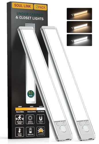 Soul Link 2-Pack 9.5" 76-LED Motion Sensor Under Cabinet Lights, Wireless - size: 9.5inch - 2pack