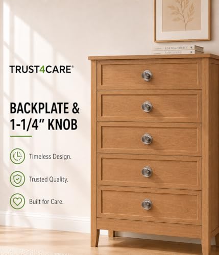 trust4care 2-Pack 2.3" Brushed Nickel Backplates of Bifold Closet Door Knob - color: Brushed Nickel, size: Set of 2