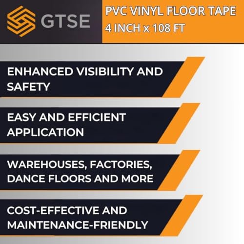 GTSE - Green Vinyl PVC Floor Tape 4 inch x 108ft Safety Marking Tape - color: Green, size: 4" x 108 ft