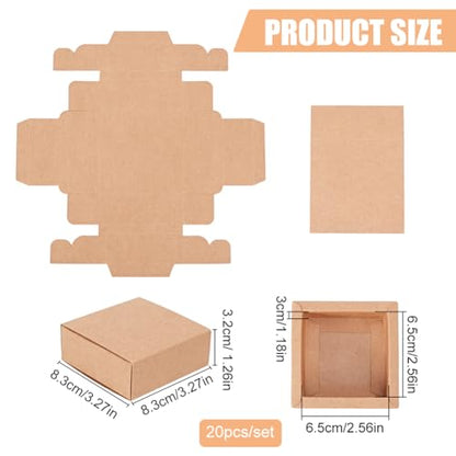 BENECREAT 20 Pack Kraft Paper Drawer Box Festival Gift Wrapping Boxes Soap Jewelry Candy Weeding Party Favors Gift Packaging Boxes - Brown (3.26x3.26x1.3) - color: Brown, size: 3.26 X 3.26 X 1.3 Inch (Pack of 20)
