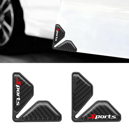 2PCS Car Door Corner Guards, Car Door Edge Guards, Carbon Fiber Anti-Collision Vehicle Corner Protector, Auto Accessories Self-Adhesive Edge Protection Cover for Most Vehicles (Black Sport) - color: Black Sport