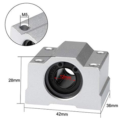 uxcell SCS12UU Linear Ball Bearing Slide Block Units, 12mm Bore Dia (Pack of 2) - size: 12mm