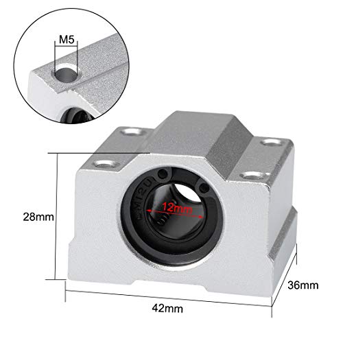 uxcell SCS12UU Linear Ball Bearing Slide Block Units, 12mm Bore Dia (Pack of 2) - size: 12mm