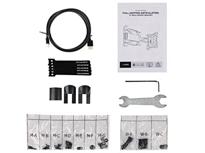Monoprice Platinum Full Motion TV Wall Mount Bracket for 23" to 42" TVs up to 77lbs, Max VESA 200x200