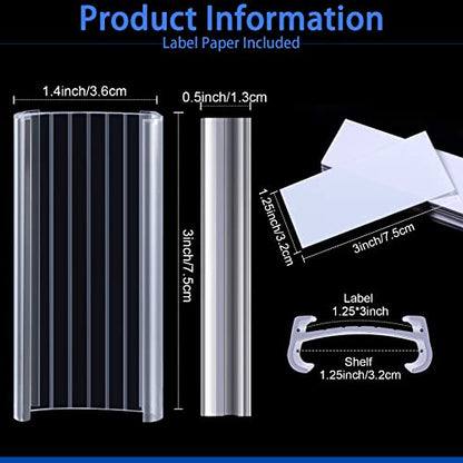 Yulejo 100 Pcs Wire Shelf Label Holders, 100 Pcs Paper Inserts