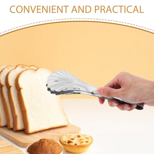 2Pcs Stainless Steel Shell Serving Tongs 8.85In Mini Buffet Tongs for Appetizers Bread and Salads Small Kitchen Utensils