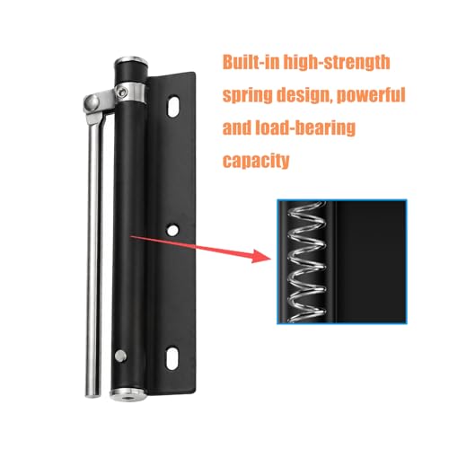 Automatic Door Closer for Home, Adjustable Spring Closer, Compact, Black