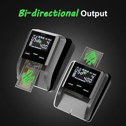 Aneken AL-139 Counterfeit Bill Detector with 2.8" Digital Screen, Total Value & Add Function, 4-Way Orientation & Traceable Records Counterfeit Money Detector, Compatible with Multiple Currencies