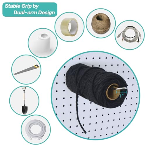 Pegboard Dual-arm Hooks 16pcs Heavy Duty Tool Hanging Holders (Silver, 10") - color: Silver, size: 10 Inch