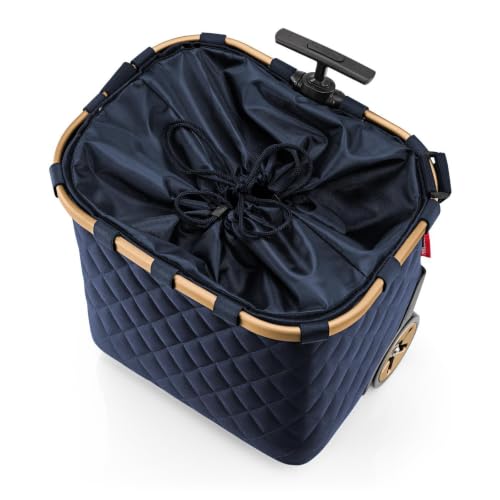 reisenthel carrycruiser Rhombus Midnight Gold - Portable Shopping Trolley with Sturdy Aluminum Frame, Shoulder Strap and Removable mesh Inner Bag -Water-Repellent - color: Rhombus Midnight Gold