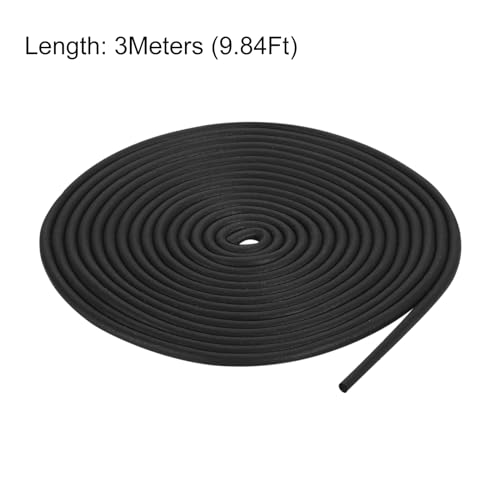 uxcell Foam Rubber Weather Seal Strip, 2mm(5/64") Diameter 3 Meters (9.84Ft) Long Round EPDM Rubber for DIY Gasket, Warehouse, Pads, Foam Tubing, Crafts - size: 2mmx3m