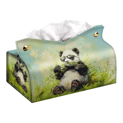 Rectangular Tissue Box Cover, Leather Tissue Box Holder, Facial Paper Organizer Dispenser, Modern Home Decoration for Bathroom, Home, Car, Nightstand, Office Desk - color: O, size: Large