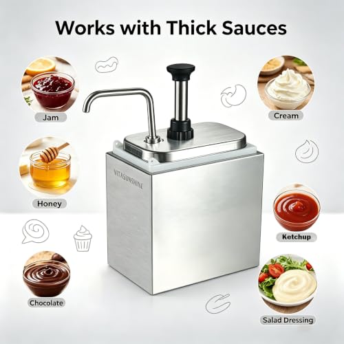 4L Sauce Pump Dispenser, Stainless Steel 2-Head - color: 4.22qt