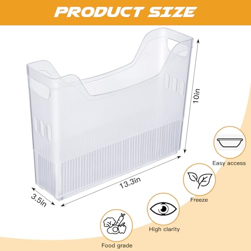 Beeveer 4pcs Plastic Freezer Organizer Bin with Wheel, 10 x 13.3 x 3.5 Inch - size: 10 x 13.3 x 3.5 Inch