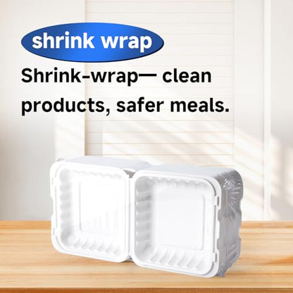 White To Go Containers 8" 34 oz 55 Pack - Shrink Wrap Ready to Use - size: 8 inch 34 oz