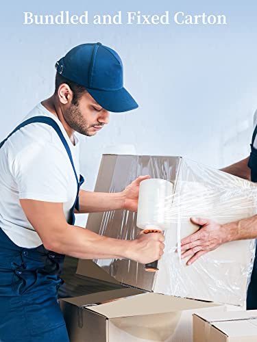 JARLINK 5" x 1000' Stretch Wrap, Shrink Pallet Film W/Handles, 8 Pack - size: 5 inches x 1000 feet (Pack of 2)
