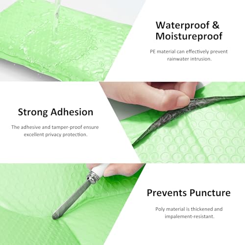 Famagic Mint Green Small Bubble Mailers 4x8 for Business, 100pcs Usable 4x7 - color: Mint Green, size: 4x8 100pcs