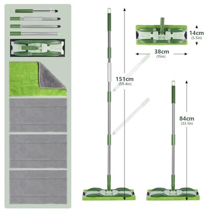 Masthome Microfiber Flat Mop for Hardwood, Laminate Floor Cleaning - color: Green Professional