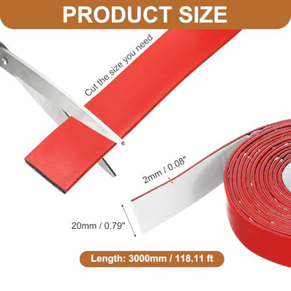 Smoke Fire Seal Strip 9.8Ft 20mm/0.79" Wx 2mm/0.08" T Red - color: Red, size: 9.8FT x 20mm / 0.79" W x 2mm / 0.08" T