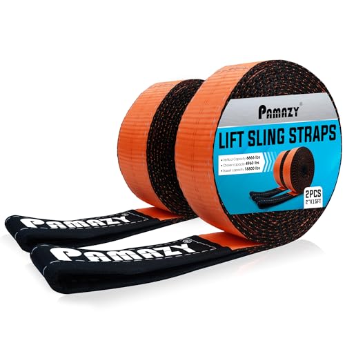 2”x15' Sturdy Lift Sling Strap, 18800lbs Heavy Duty Lifting Web Sling—2 PCS