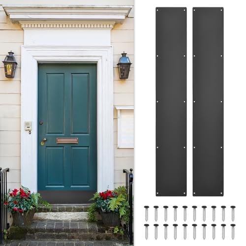 uxcell 2pcs Door Kick Plate, 6 x 34 Inches Kick Plate Door Plate,Black - color: Black, size: 6 x 34 Inch