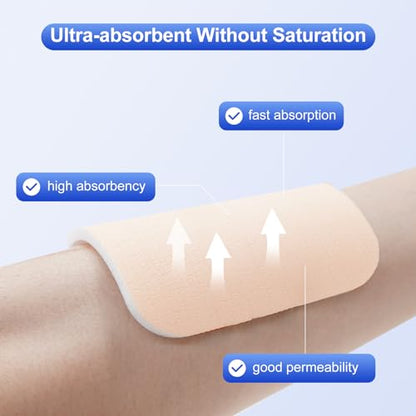 Niceful Silver Silicone Foam Dressing 4"x4" 5 Count for Sensitive Skin - size: Silver 4"x4" (5PCS)