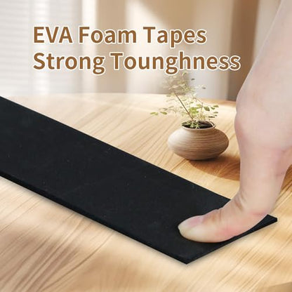 ZOMPAGO Single Sided Foam Weather Stripping Tape Black,2.4in x 16.4FT - color: Black, size: 2.4in x 16.4FT