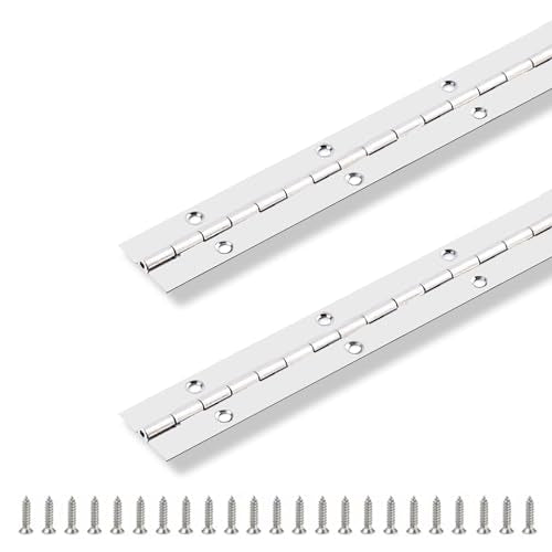 2PCS Piano Hinge 12" x 1", Screw Included - size: 12 Inch