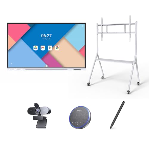 75" Smart Board+Mobile Stand+Camera+Webcam+Stylus 4K UHD Whiteboard