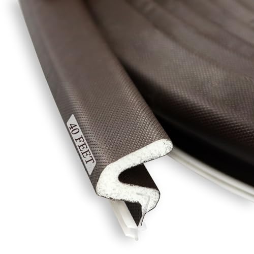 LSGCQ Kerf Weather Stripping for Door Seal Strip, 40 Ft, Brown - color: Brown, size: 40 Ft