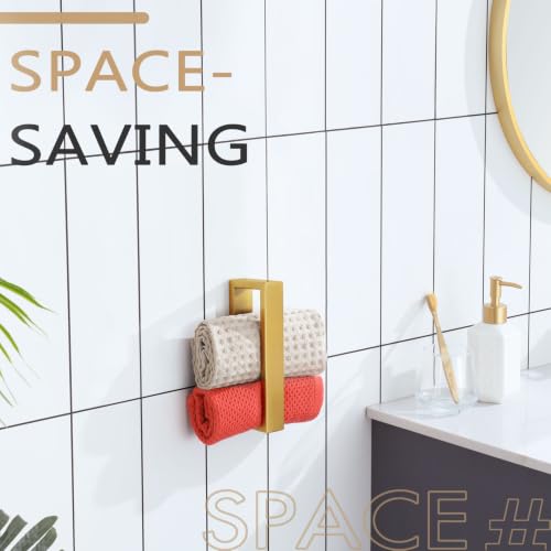 KOKOSIRI Towel Ring Brushed Gold Hand Towel Holder 9 Inch Kitchen Towel Hanger Rack Stainless Steel Bathroom Hardware Wall Mounted, 1 Pack B4008BG-L9 - color: Brushed Gold, size: 1 Pack