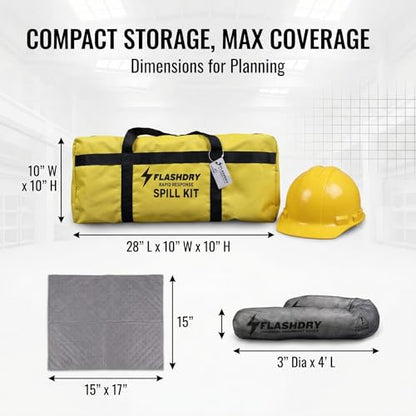 FlashDry Portable Universal Spill Kit Bag, Hazardous Clean Up Kit - 2 Kits - size: 2-Pack, style: No Absorbent