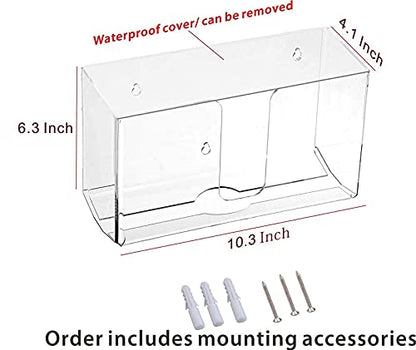 Cq acrylic Wall Mount Paper Towel Dispenser with Lid,Clear Folded Paper Towel Holder for Bathroom Toilet and Kitchen,Suitable for Z-fold, C-fold or Multi-Fold Paper Towels,Pack of 1