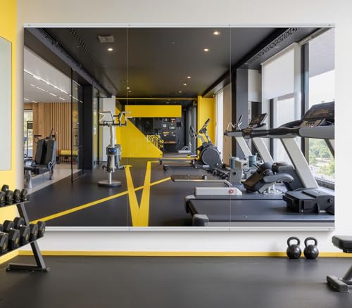 80x40 in Home Gym Mirrors,3-Pack,Frameless,Wall Mounted - size: 80"x40"x3PCS